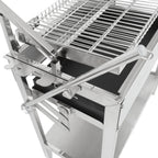Flip Grill, Edelstahl, mit 360° drehbarem Grillrost und höhenverstellbarer Kohlewanne