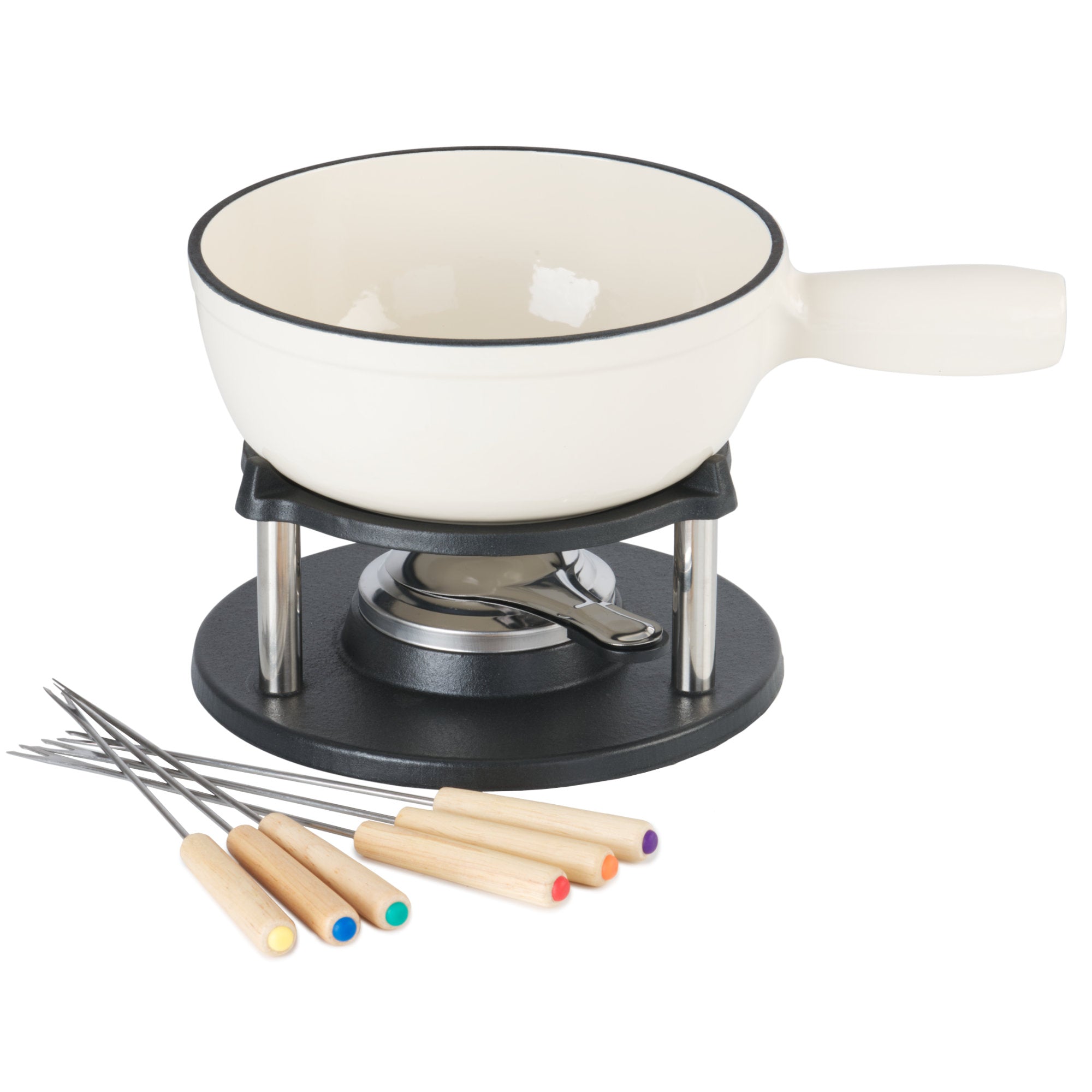 Fondue, Set 9-teilig, 2 Liter, Gusseisen, für 6 Personen