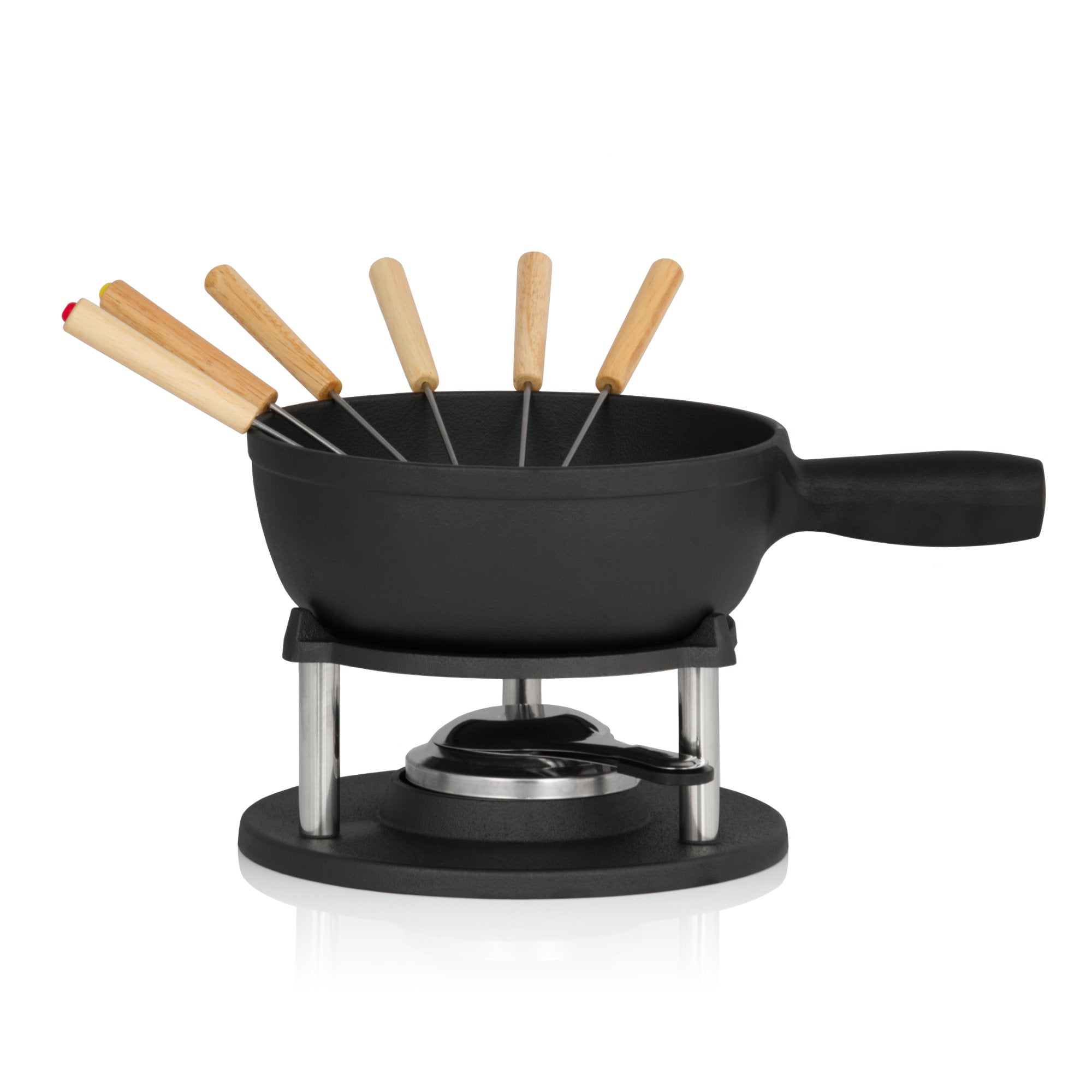 Fondue, Set 9-teilig, 2 Liter, Gusseisen, für 6 Personen