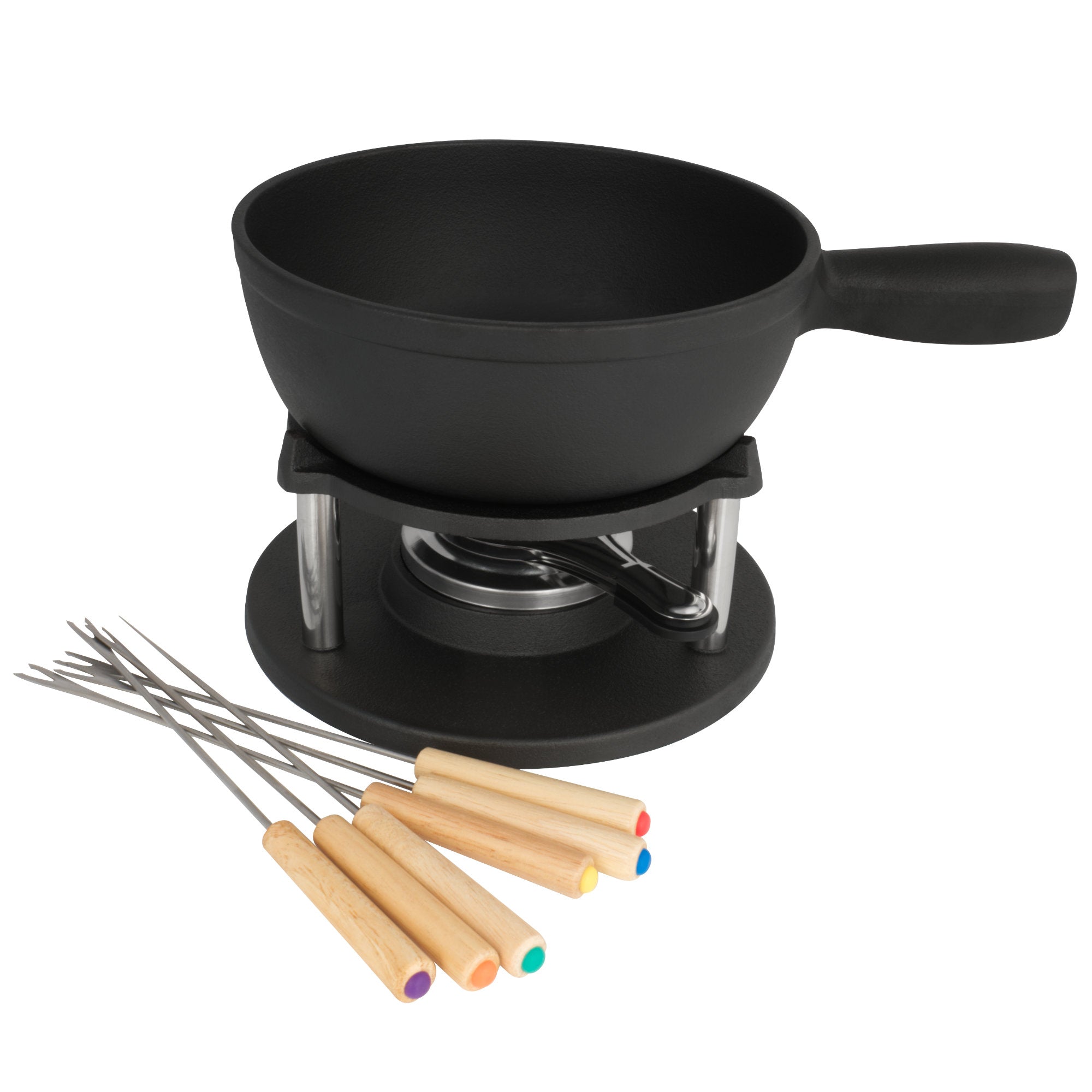 Fondue, Set 9-teilig, 2 Liter, Gusseisen, für 6 Personen