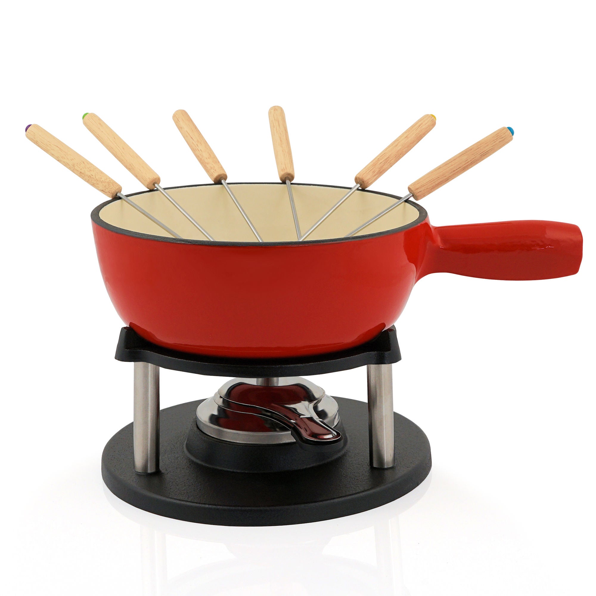 Fondue, Set 9-teilig, 2 Liter, Gusseisen, für 6 Personen