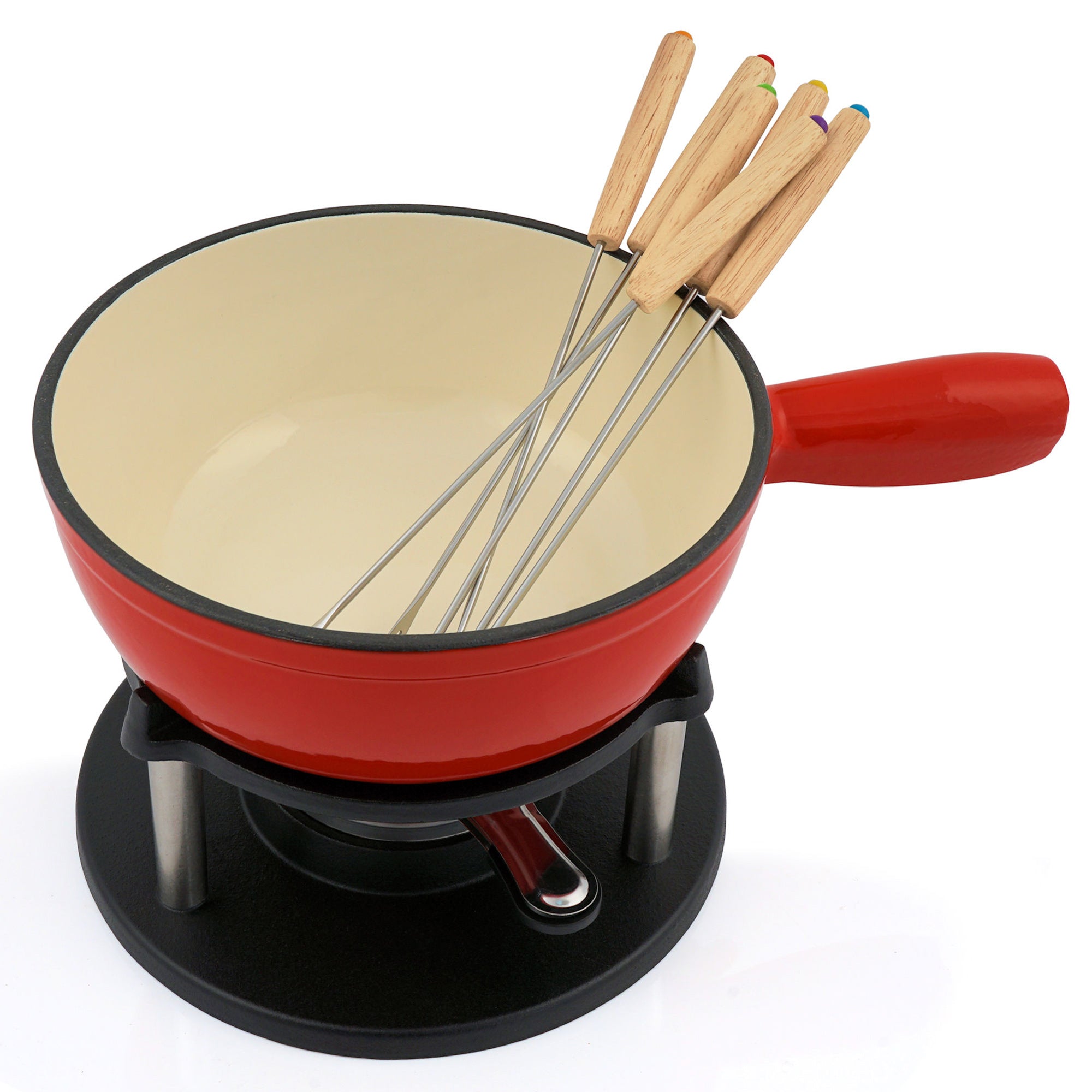 Fondue, Set 9-teilig, 2 Liter, Gusseisen, für 6 Personen