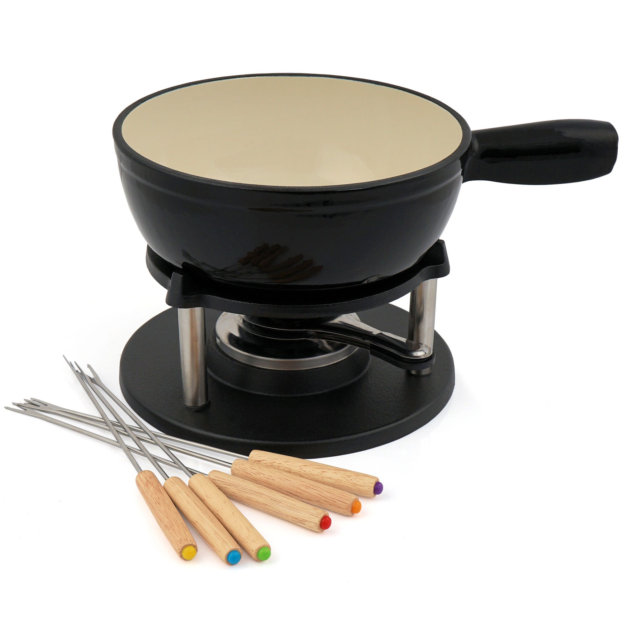 Fondue, Set 9-teilig, 2 Liter, Gusseisen, für 6 Personen