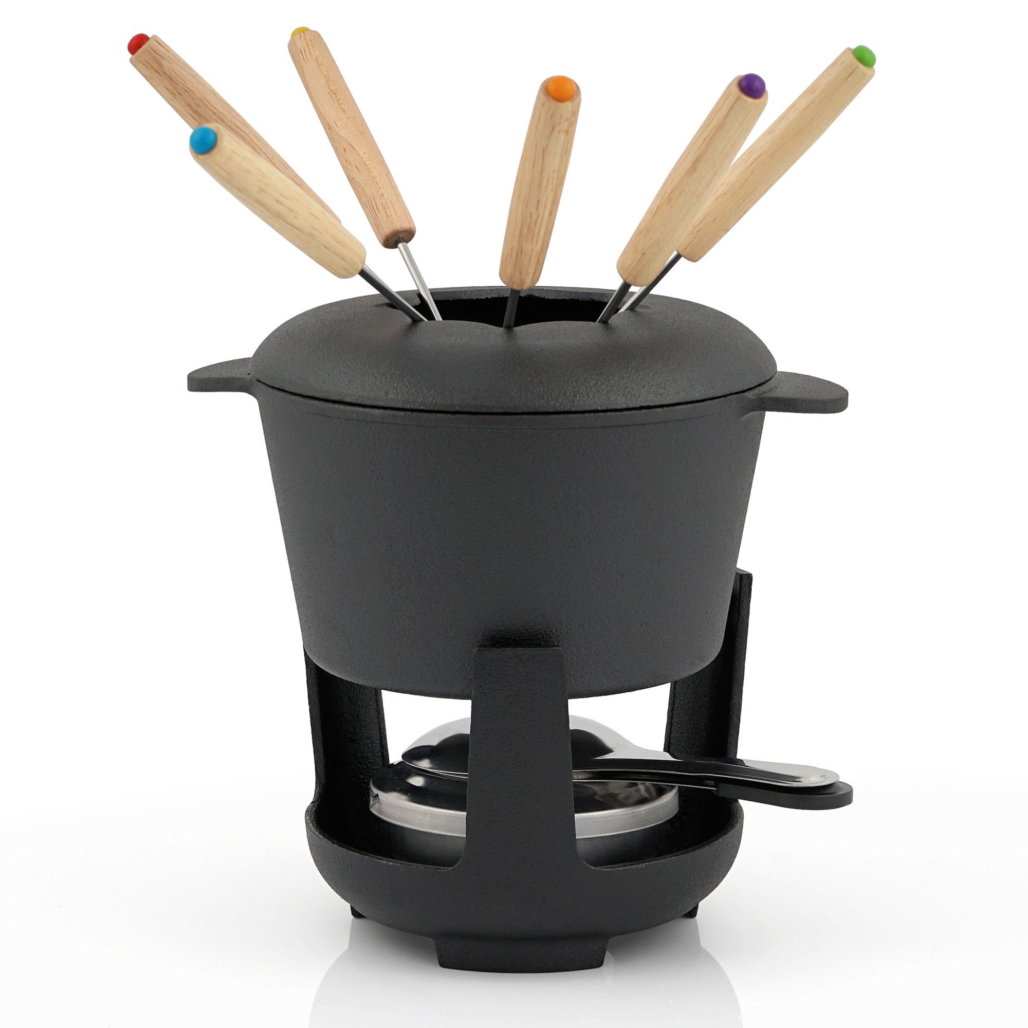 Fondue set, 13 pieces, 1 liter, cast iron, for 6 people