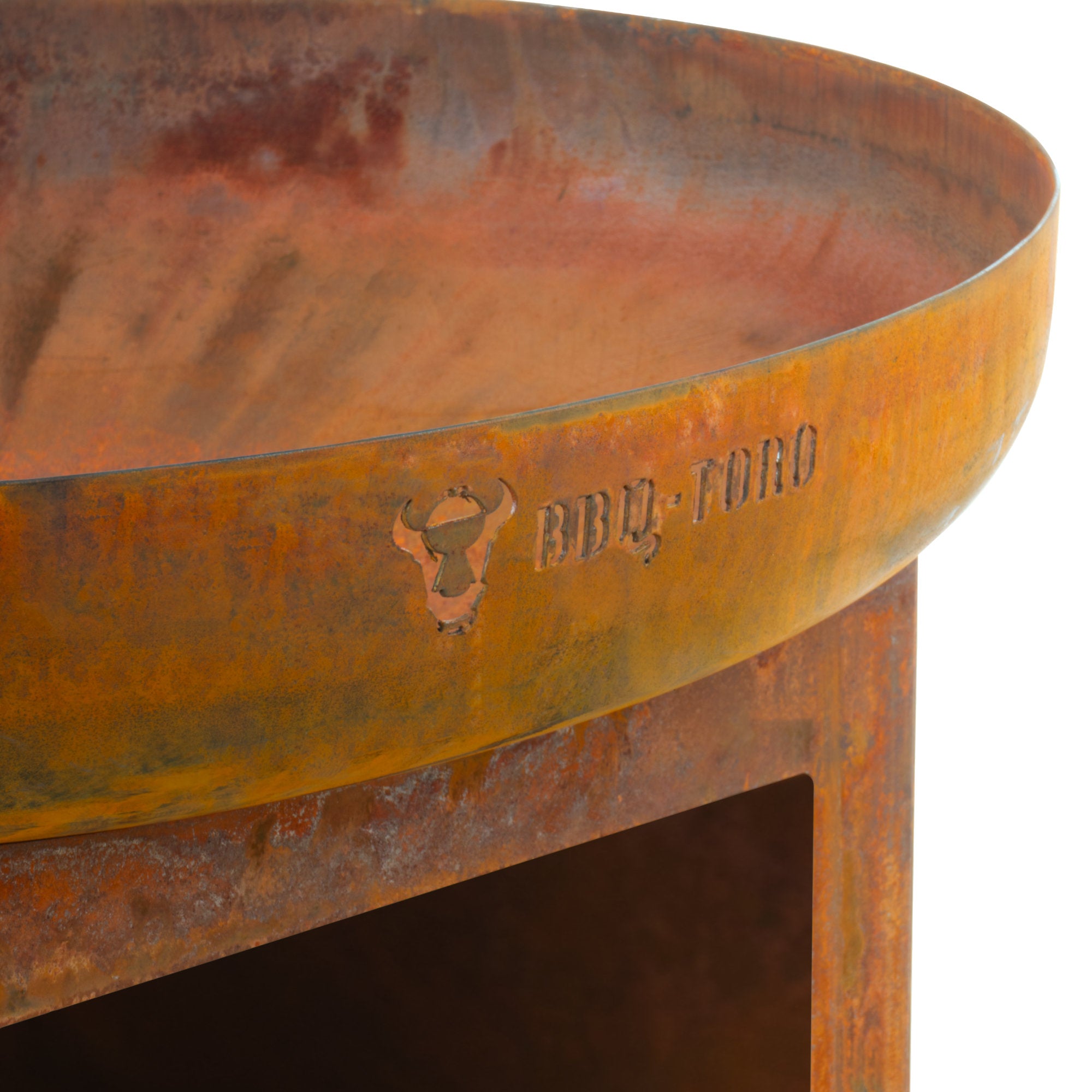Fire bowl, Ø 70 cm, with wood storage compartment