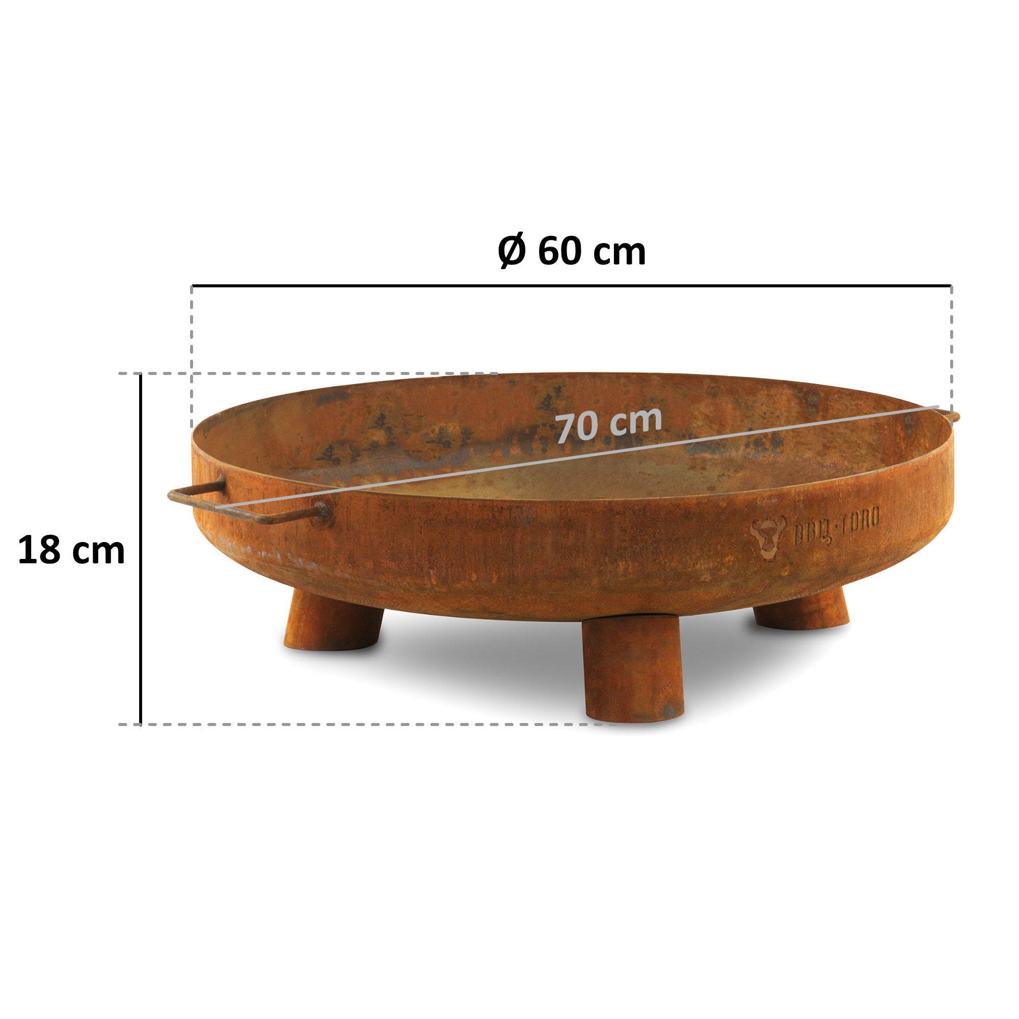 Fire bowl including lid, Ø 60 cm, tripod