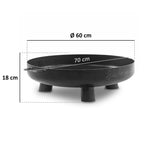 Fire bowl including lid, Ø 60 cm, tripod