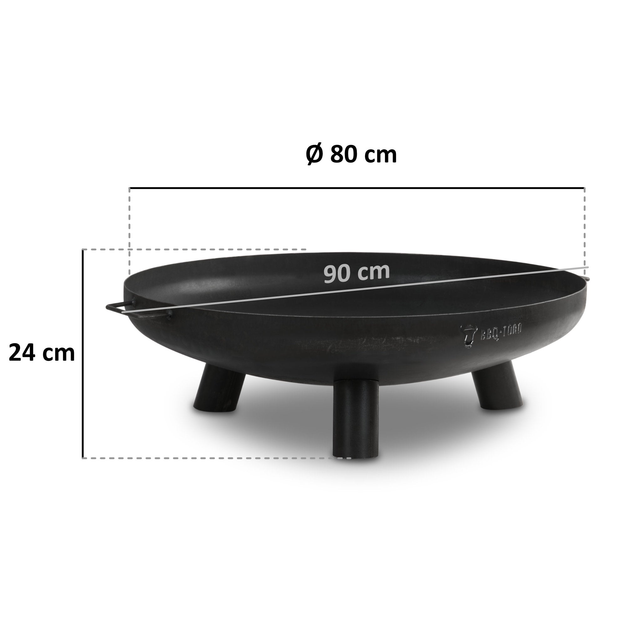 Fire bowl including lid, Ø 80 cm, tripod
