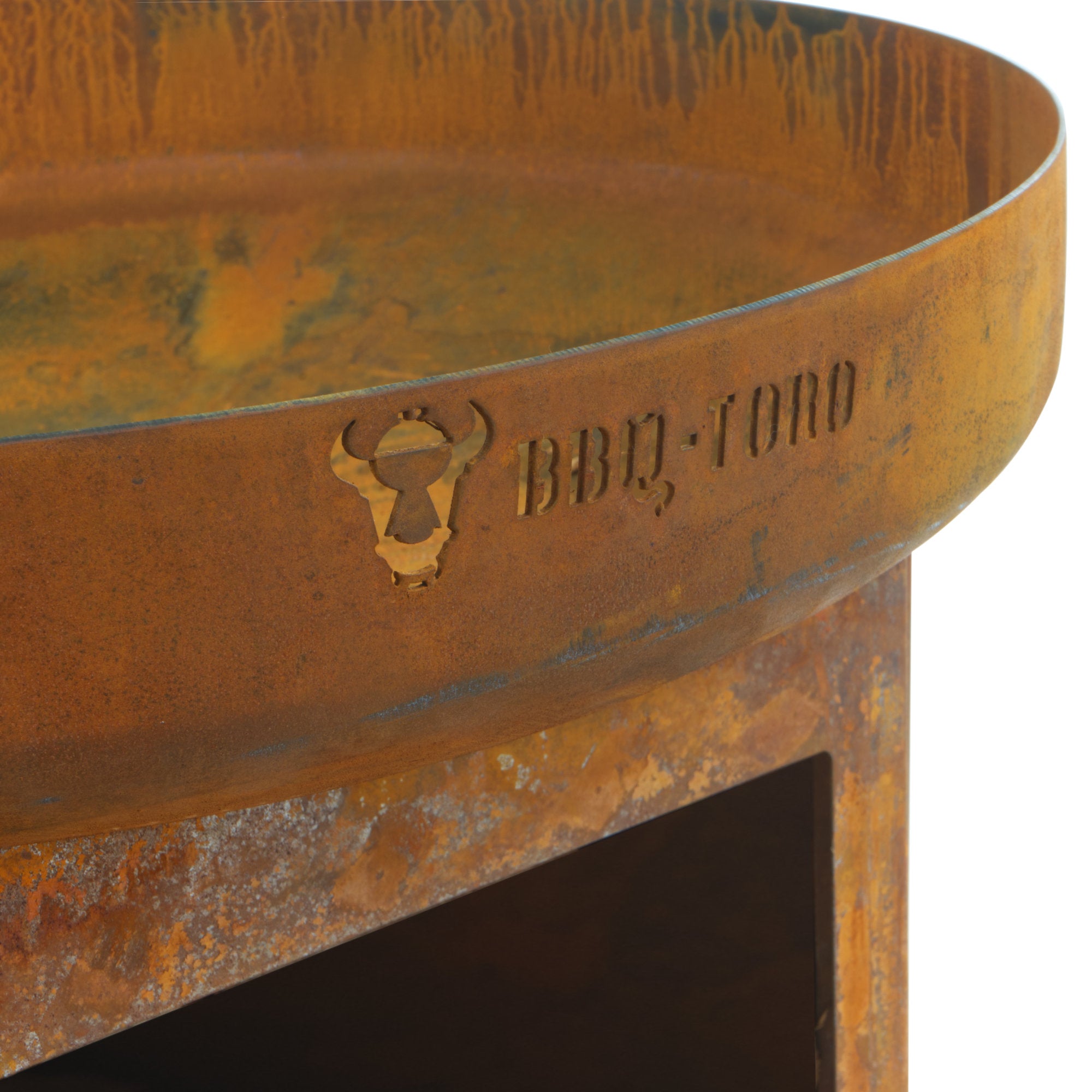 Fire bowl, Ø 60 cm, with wood storage compartment