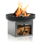 Fire bowl, Ø 60 cm, with wood storage compartment