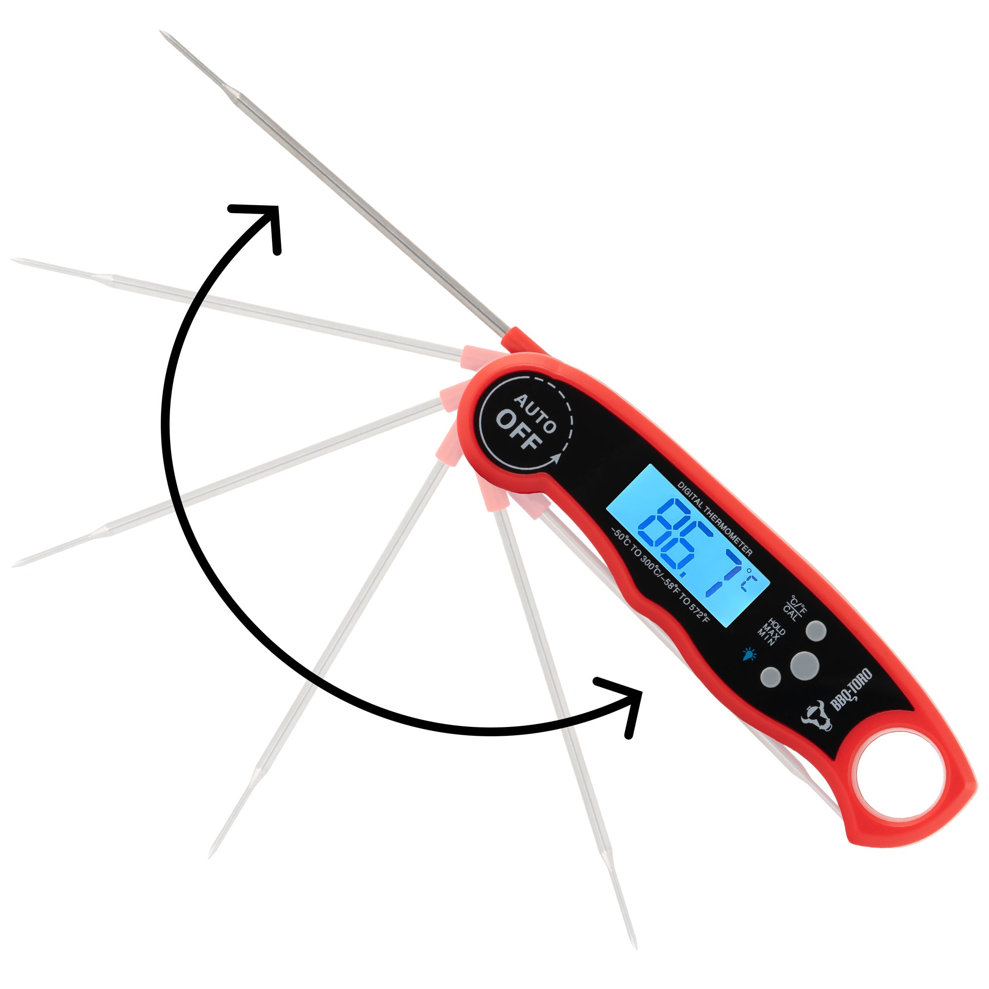 Grillthermometer, digital, -50 °C bis 300 °C, inkl. LCD Display