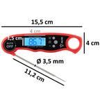 Grillthermometer, digital, -50 °C bis 300 °C, inkl. LCD Display