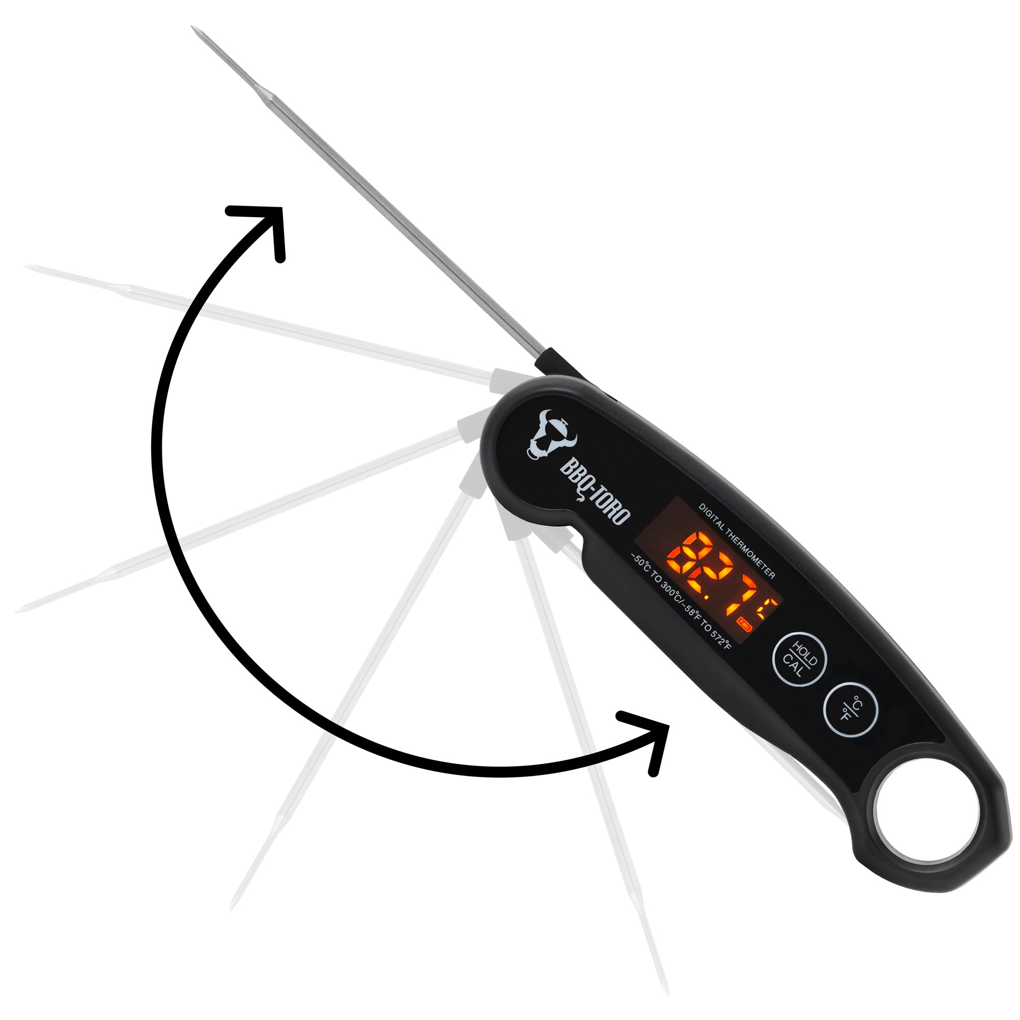 Rechargeable digital grill thermometer, -50°C to 300°C, including LCD display