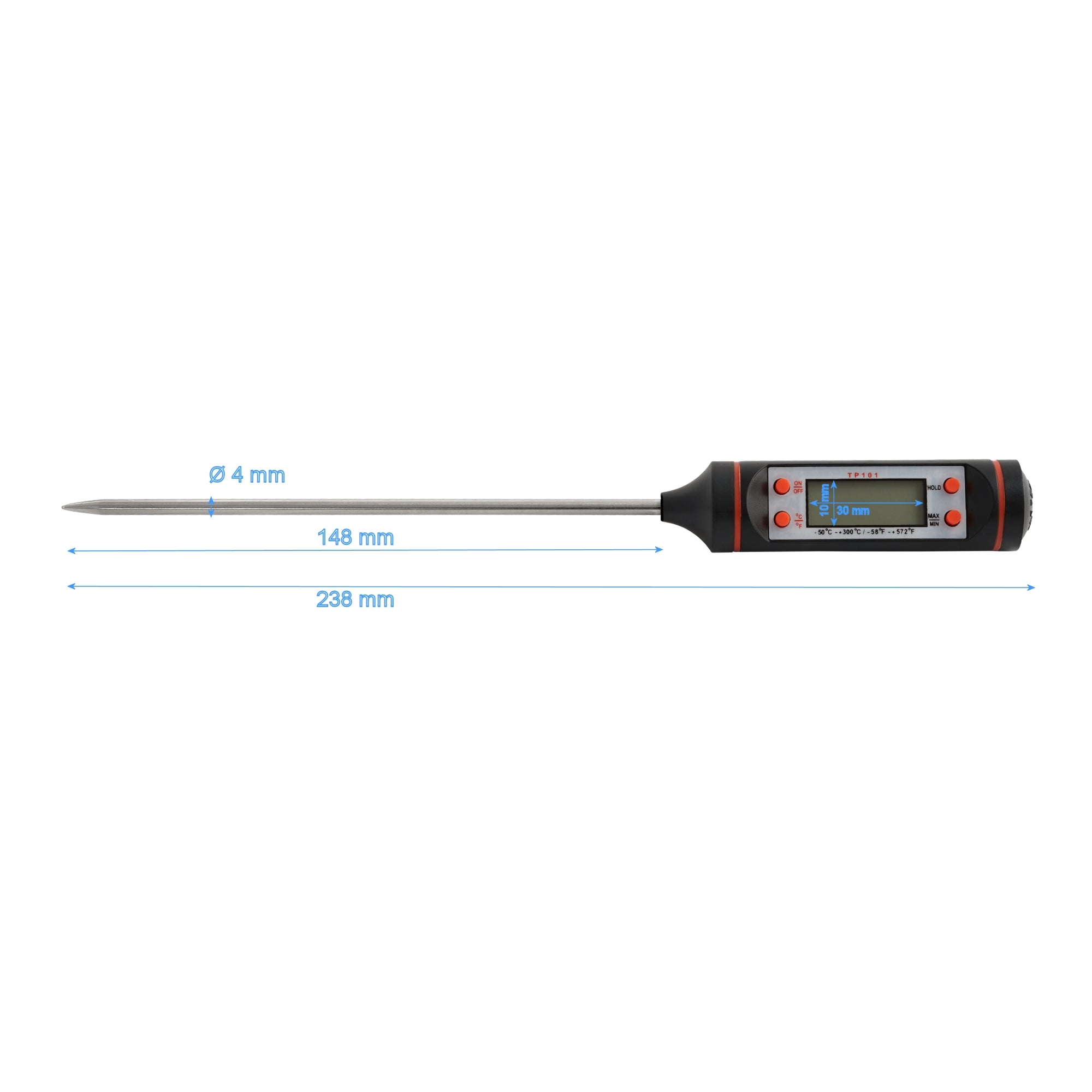 Grillthermometer, digital, -40°C bis 300°C