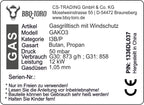 Table de barbecue à gaz, comprenant une plaque de cuisson en acier inoxydable et 2 brûleurs en fonte.