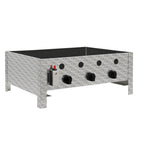 Commercial-grade griddle, stainless steel, 3-burner, 64 x 52 x 27 cm, including enamelled pan