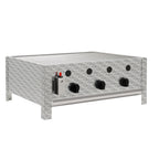 Plaque de cuisson professionnelle, acier inoxydable, 3 brûleurs, 64 x 52 x 27 cm