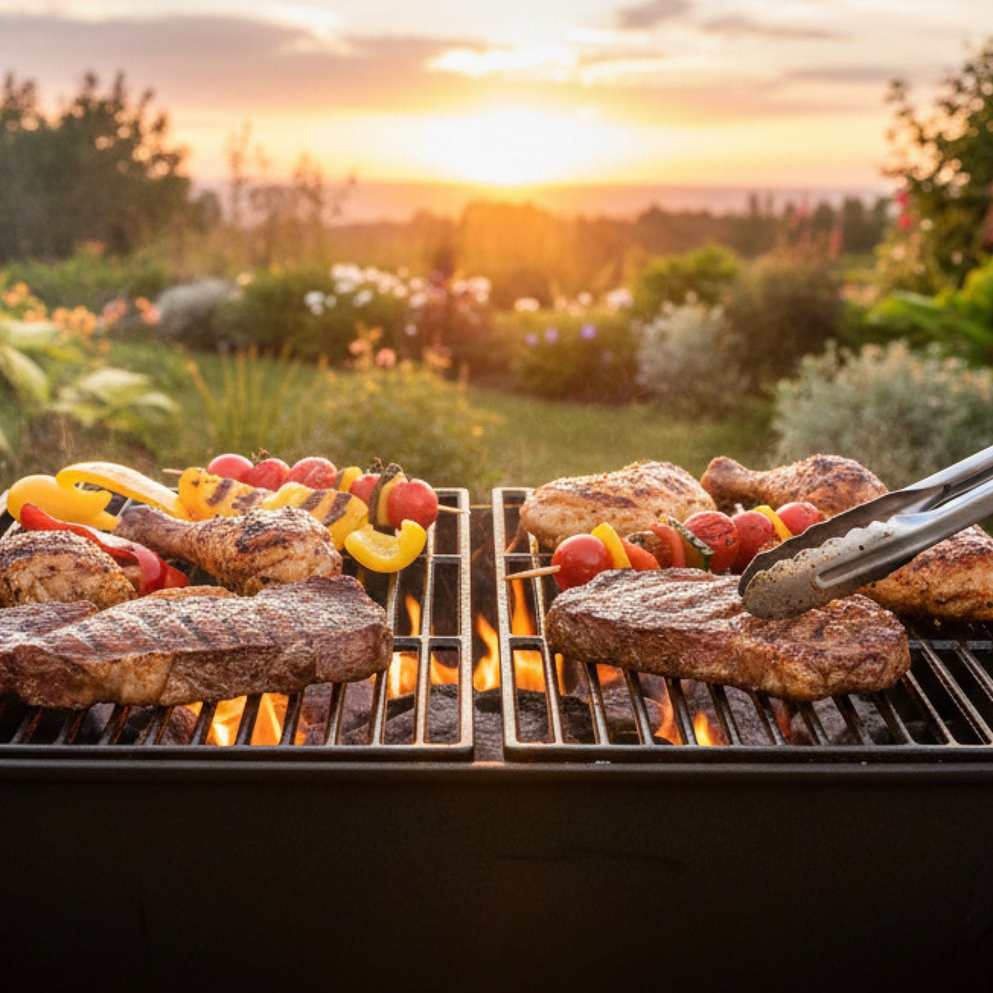 Grillrost, Gusseisen, 2er Set, 55 x 41,5 cm