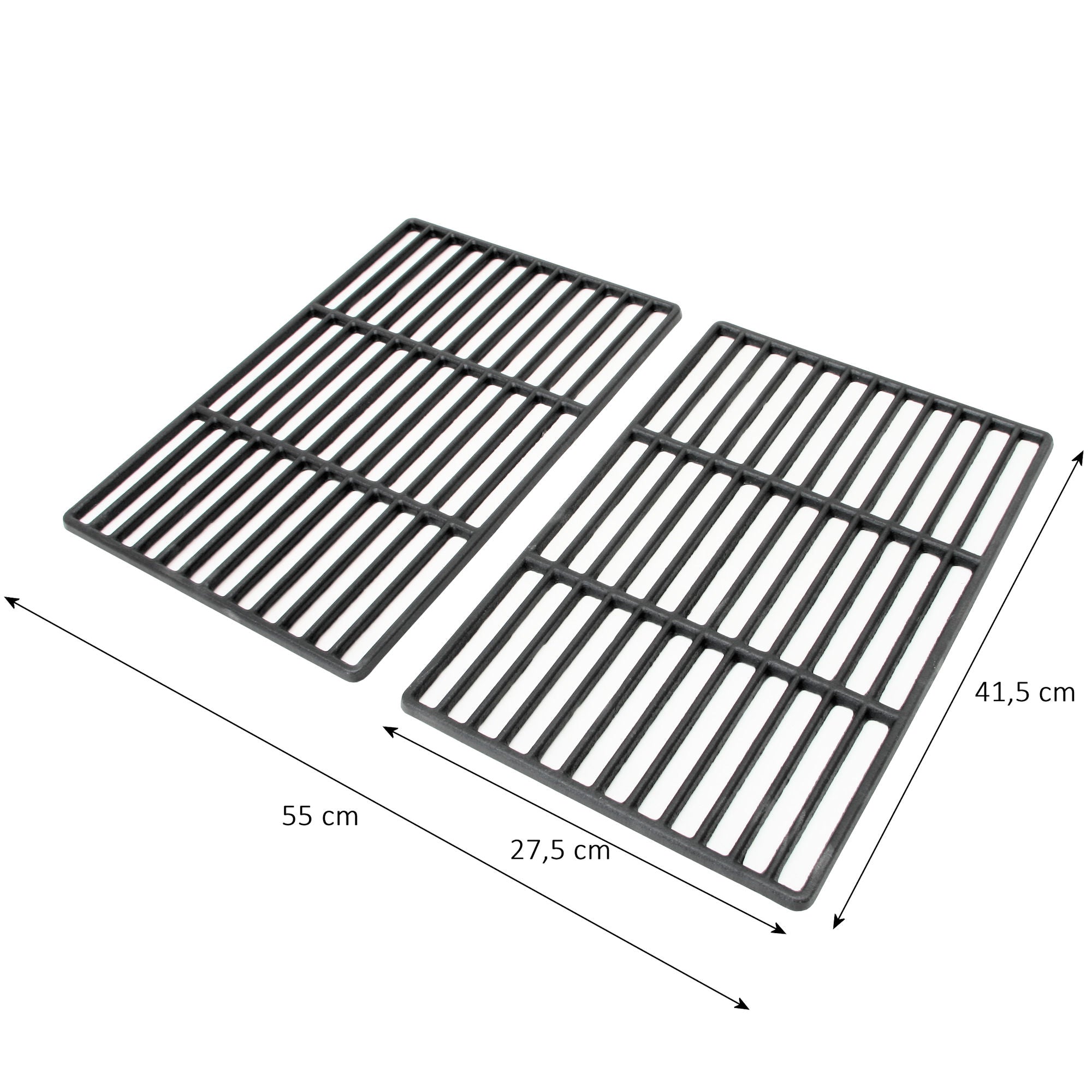 Grillrost, Gusseisen, 2er Set, 55 x 41,5 cm