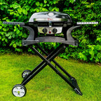 Barbecue à gaz de table, 2 brûleurs, portable, avec table de cuisson.