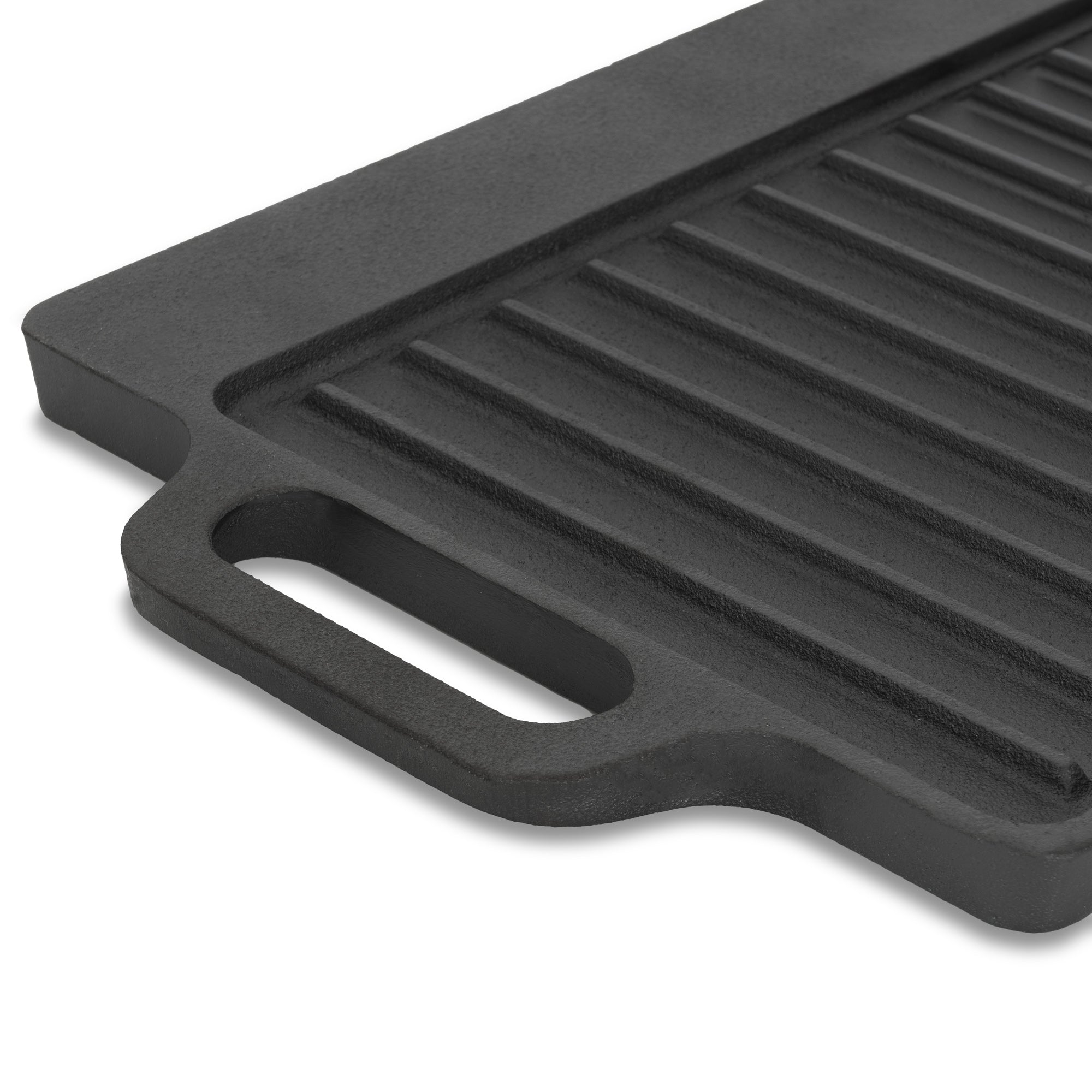 Wendeplatte, 40 x 20,5 cm, Gusseisen, pre-seasoned, mit Griffen, Grillplatte