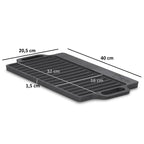 Wendeplatte, 40 x 20,5 cm, Gusseisen, pre-seasoned, mit Griffen, Grillplatte