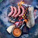 Grillrost, Gusseisen, mit 3 Beinen, rund