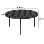 Grillrost, Gusseisen, mit 3 Beinen, rund
