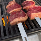 Grillspieße, 10er Set, Edelstahl, mit Holzgriff