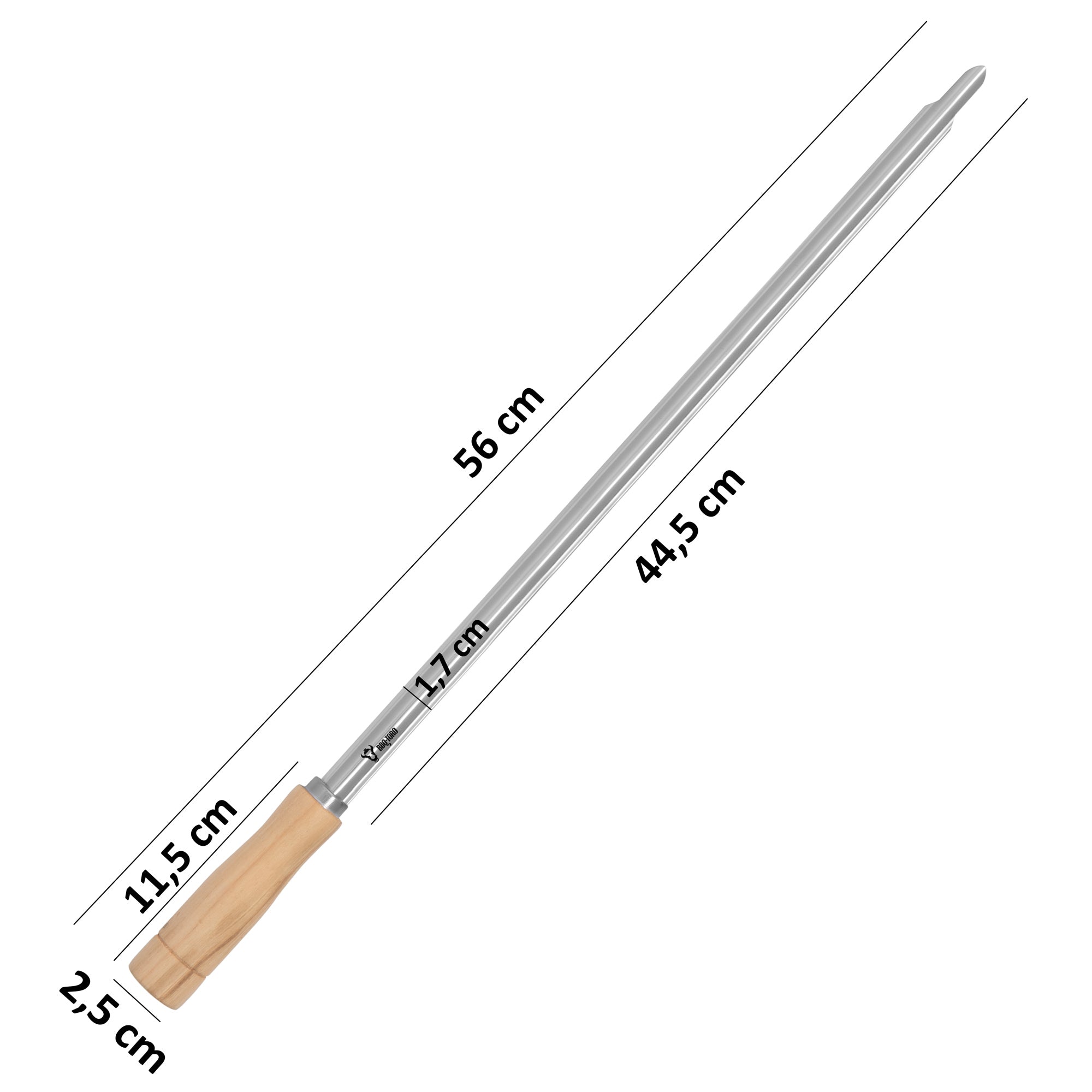 Grillspieße, 10er Set, Edelstahl, mit Holzgriff