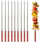 Grillspieße, 10er Set, Edelstahl, mit Holzgriff