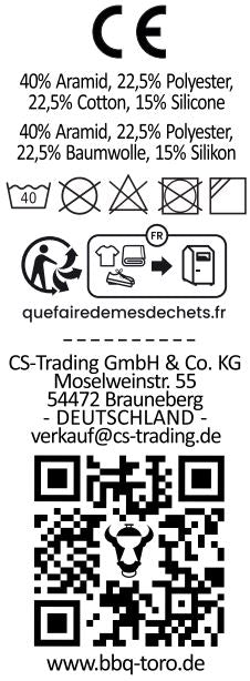 Grillhandschuhe, 2er Set, feuerfest bis 800 °C, Anti-Rutsch