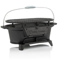 Grill pot, 50 x 25 x 23 cm, cast iron, including grill grate, Hibachi style
