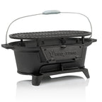 Grill pot, 50 x 25 x 23 cm, cast iron, including grill grate, Hibachi style