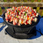 Marmite à griller en fonte, avec grille de style Hibachi,
