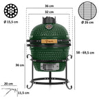 Kamado Holzkohlegrill "HAIIRO", Ø 32 cm, inkl.Grillrost und Thermometer