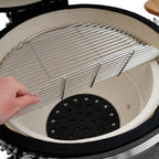 BBQ-Toro Kamado Grill Holzkohlegrill Ø 46 cm "KURO" mit Bambusablage, Thermometer, Grau