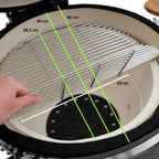 BBQ-Toro Kamado Grill Holzkohlegrill Ø 46 cm "KURO" mit Bambusablage, Thermometer, Grau