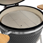 BBQ-Toro Kamado Grill Holzkohlegrill Ø 46 cm "KURO" mit Bambusablage, Thermometer, Grau