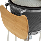 BBQ-Toro Kamado Grill Holzkohlegrill Ø 46 cm "KURO" mit Bambusablage, Thermometer, Grau
