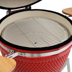 BBQ-Toro Kamado Grill Holzkohlegrill Ø 46 cm "KURO" mit Bambusablage, Thermometer, Grau