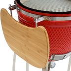 BBQ-Toro Kamado Grill Holzkohlegrill Ø 46 cm "KURO" mit Bambusablage, Thermometer, Grau