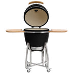 BBQ-Toro Kamado Grill Holzkohlegrill Ø 46 cm "KURO" mit Bambusablage, Thermometer, Grau