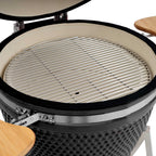 BBQ-Toro Kamado Grill Holzkohlegrill Ø 46 cm "KURO" mit Bambusablage, Thermometer, Grau