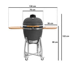 Kamado Holzkohlegrill "KURO", Ø 52 cm, inkl. Ablage, Thermometer
