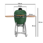 Kamado Holzkohlegrill "KURO", Ø 52 cm, inkl. Ablage, Thermometer
