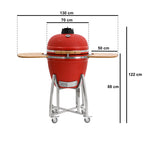 Kamado Holzkohlegrill "KURO", Ø 52 cm, inkl. Ablage, Thermometer