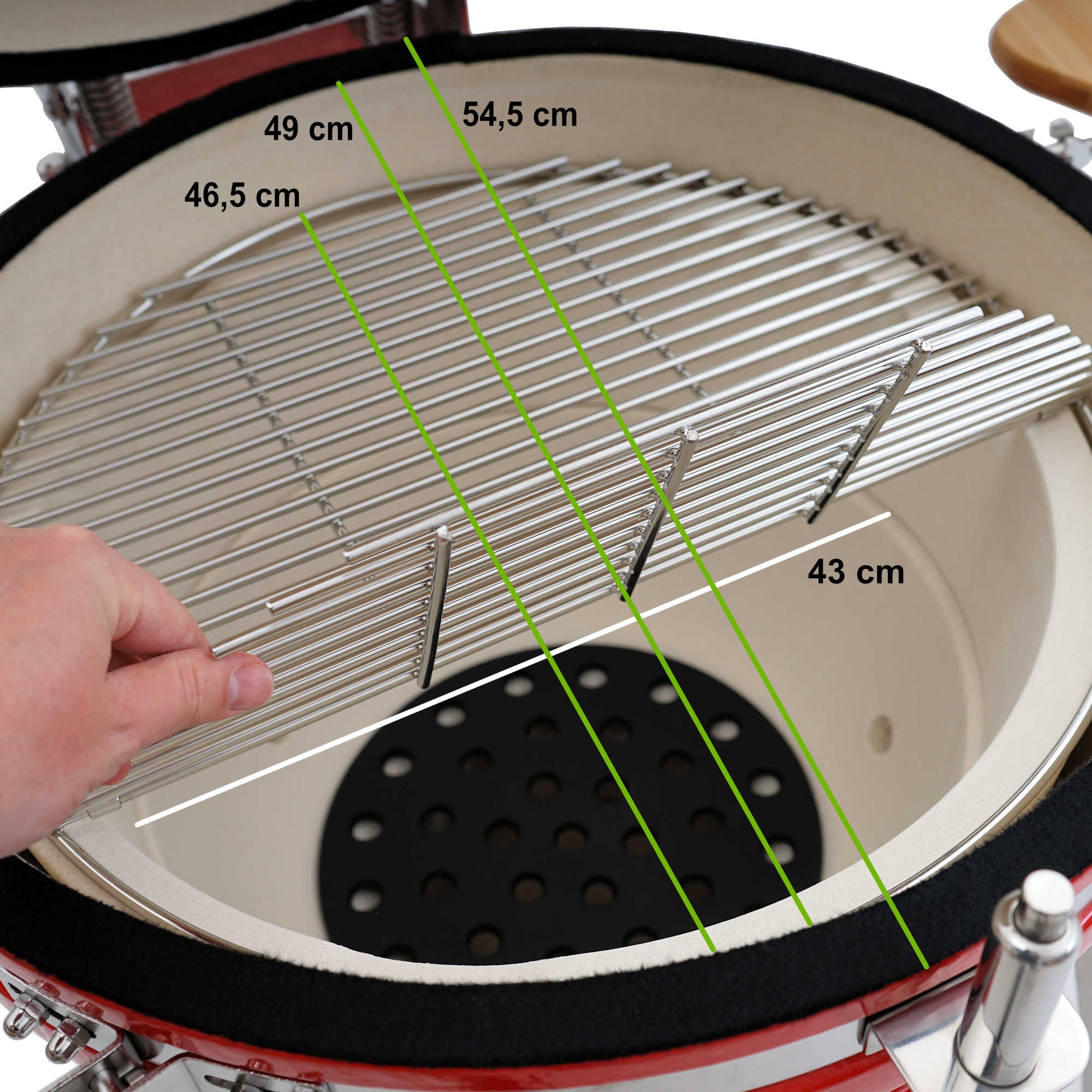 Kamado Holzkohlegrill "KURO", Ø 52 cm, inkl. Ablage, Thermometer