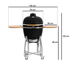 Kamado Holzkohlegrill "KURO", Ø 52 cm, inkl. Ablage, Thermometer