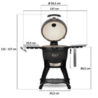 Kamado Holzkohlegrill "Yoru", inkl. Thermometer, Rädern